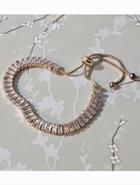 Gold and Diamond Slider Fashion Tennis Bracelet